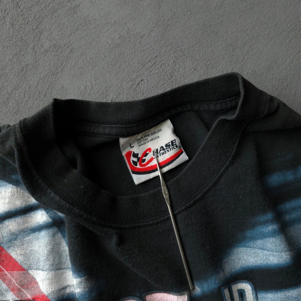 Vintage 2000s Chase Authentics Dale Earnhardt Jr T-shirt Large Black NASCAR AOP - Picture 5 of 10